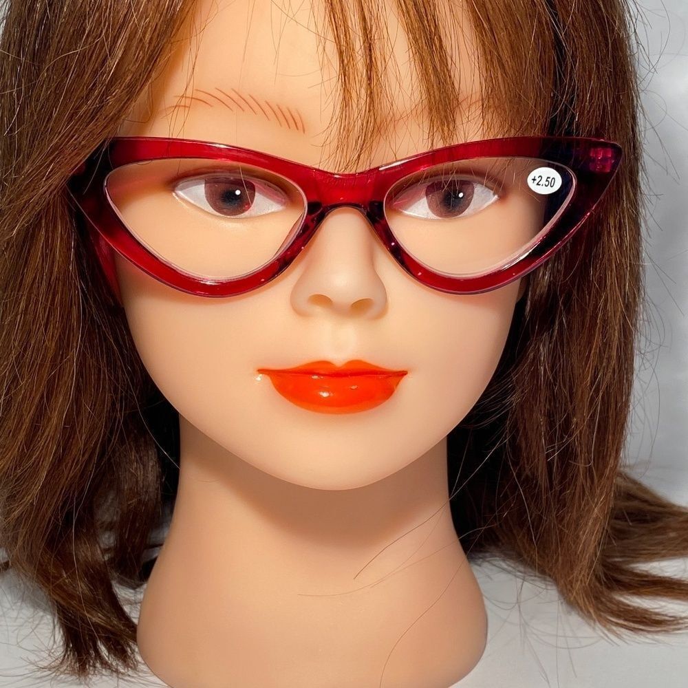 1130 Emma Cateye Reading Glasses 2.50 Red Readers NWT